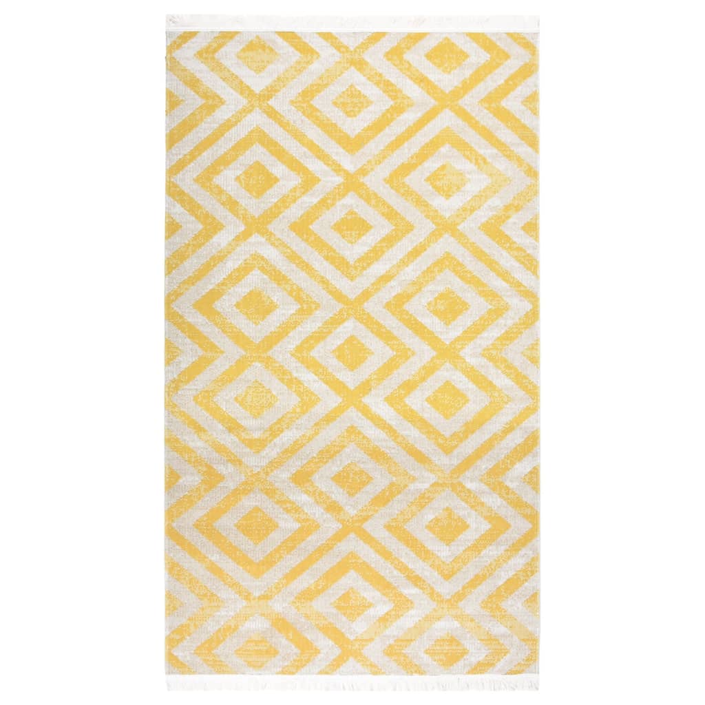 vidaXL sárga-bézs színű lapos szövésű kültéri szőnyeg 115 x 170 cm