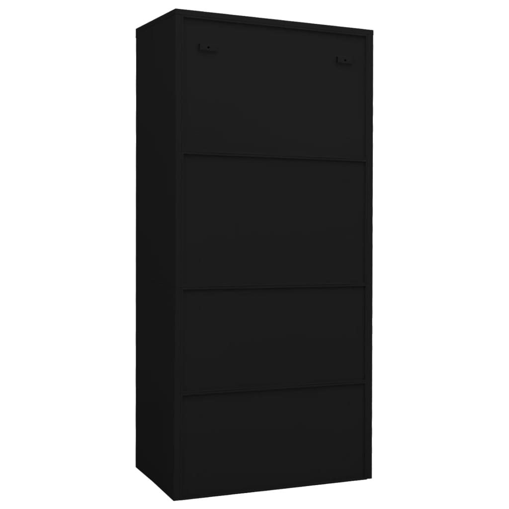 vidaXL fekete acél ruhásszekrény 80 x 50 x 180 cm