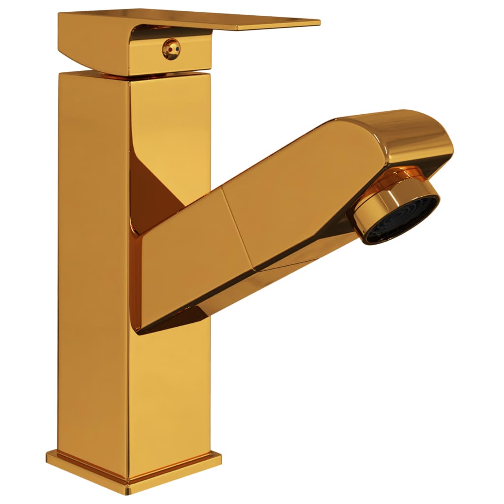 vidaXL aranyszínű kihúzható fürdőszobai mosdócsaptelep 157 x 172 mm