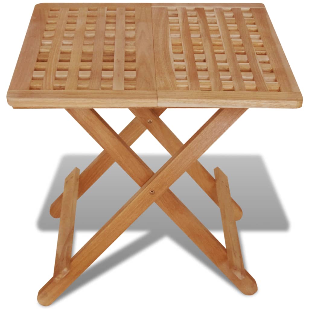 vidaXL 50x50x49 cm összecsukható tömör diófa asztal