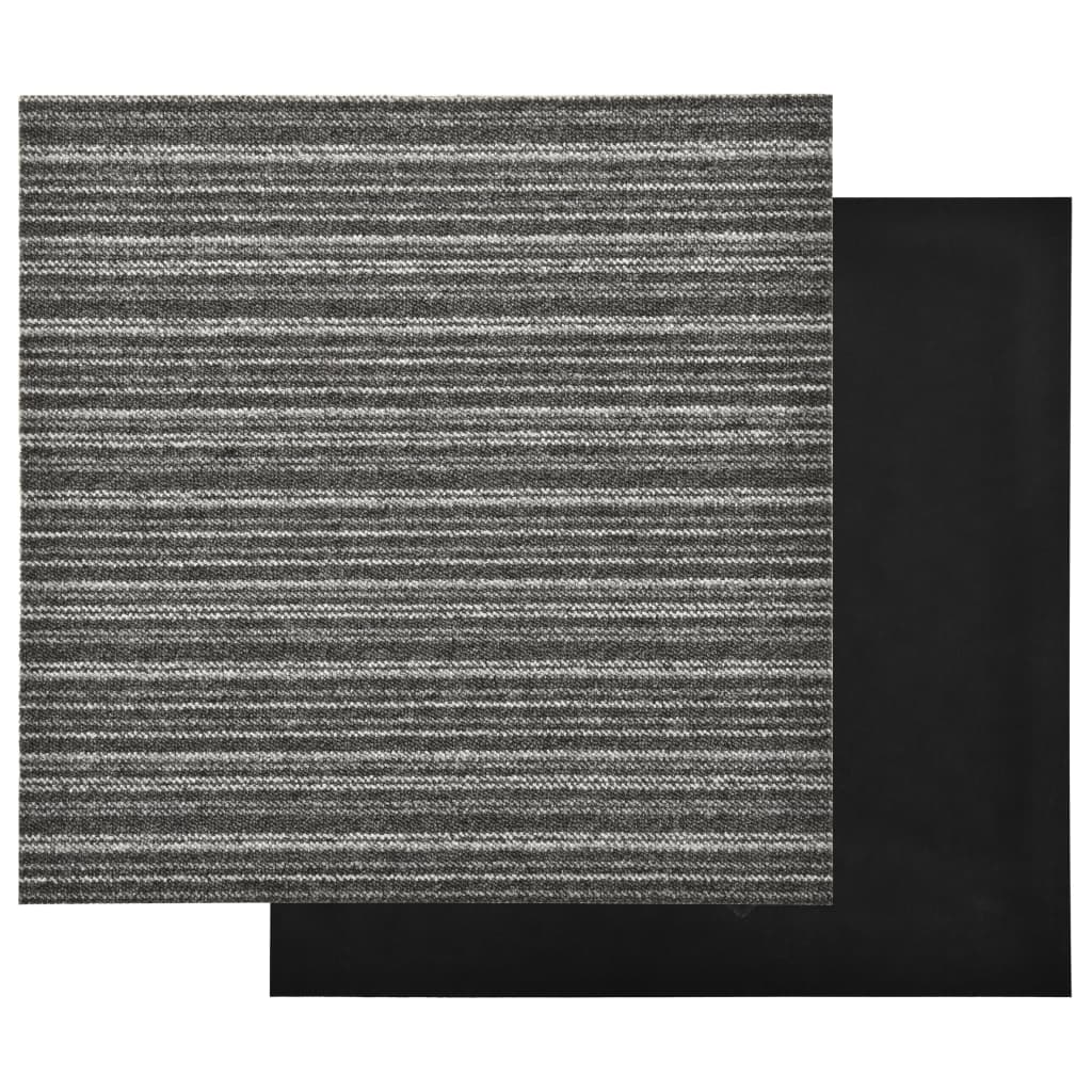 vidaXL 20 db csíkos antracitszürke szőnyegpadlólap 5 m² 50 x 50 cm