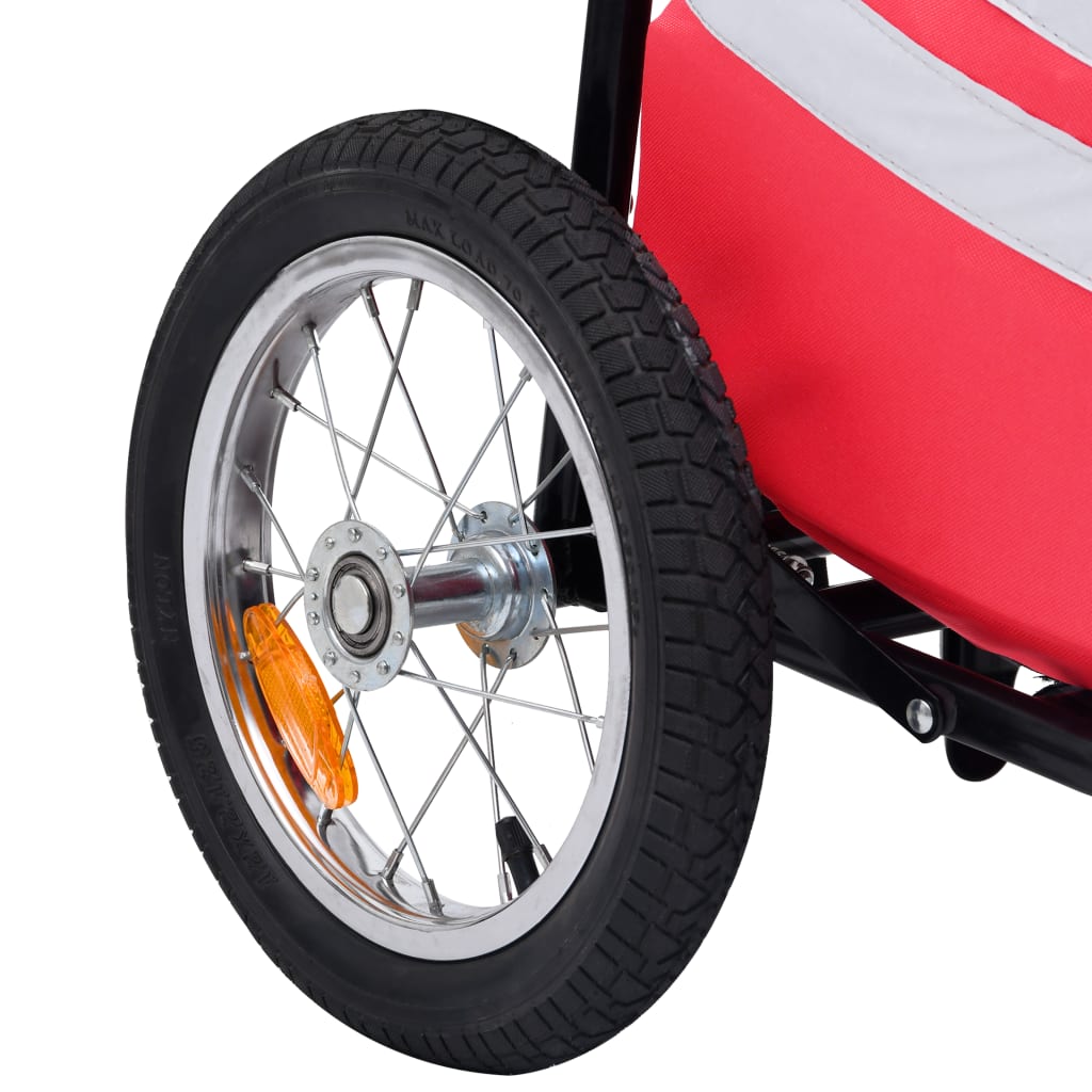 vidaXL összecsukható kerékpár-utánfutó piros és fekete táskával