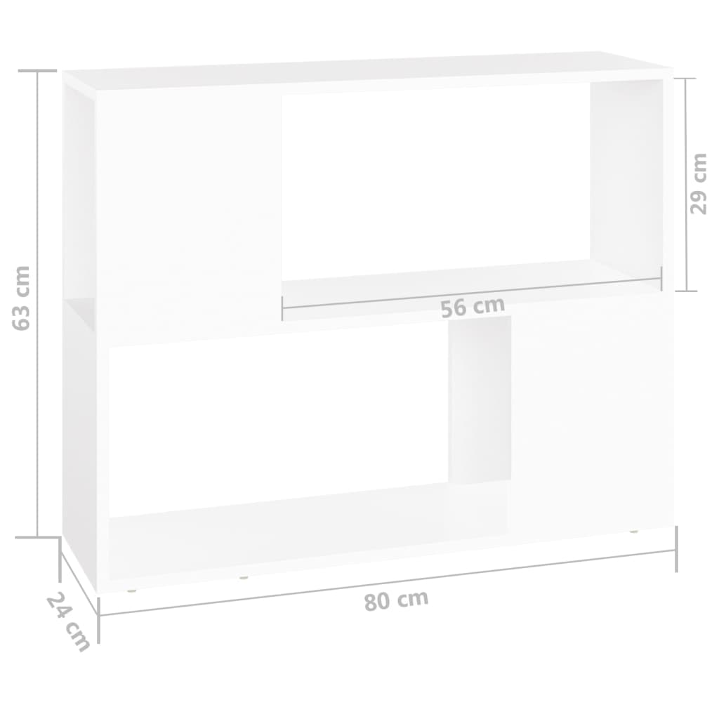 vidaXL fehér forgácslap TV-szekrény 80 x 24 x 63 cm