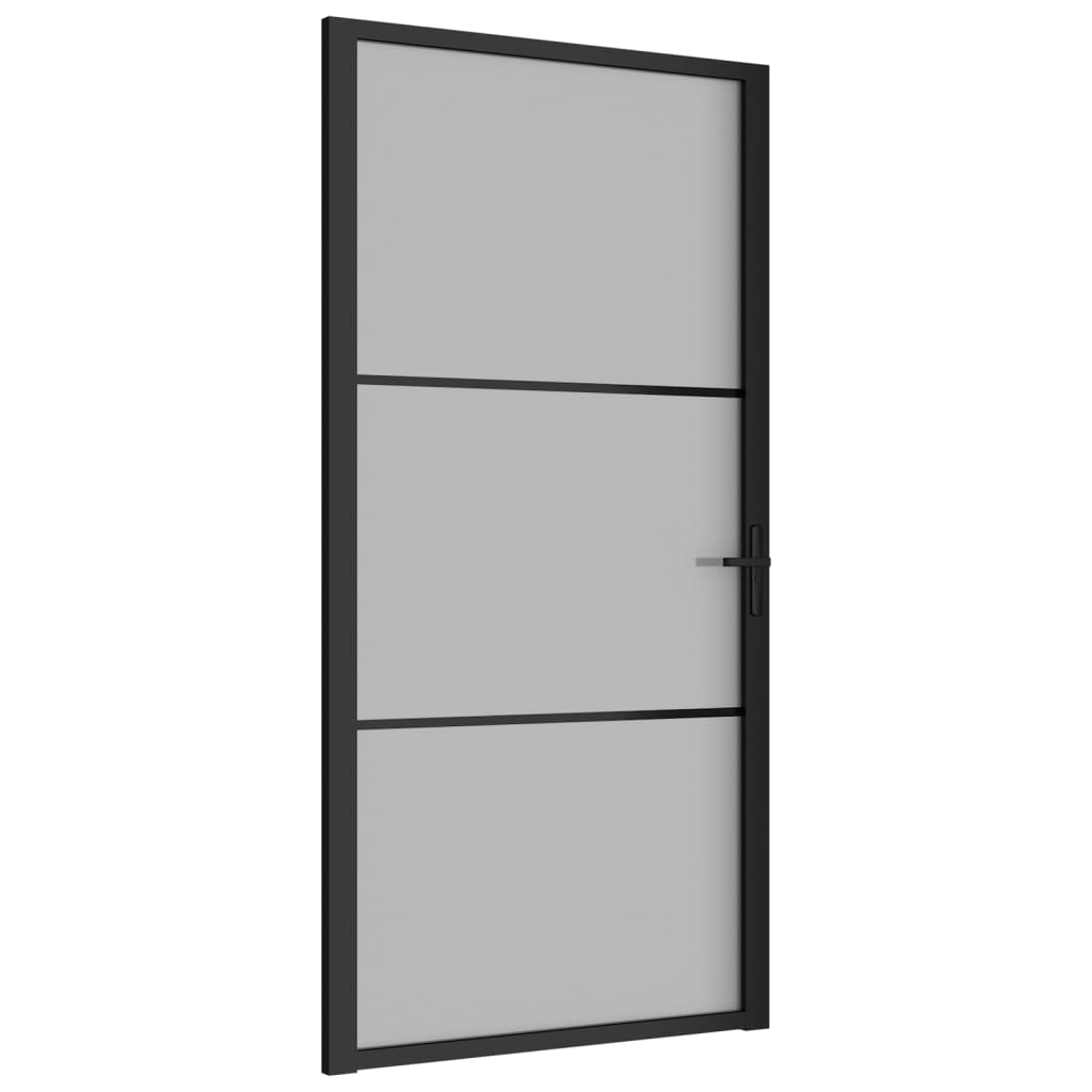 vidaXL fekete matt üveg és alumínium beltéri ajtó 102,5 x 201,5 cm