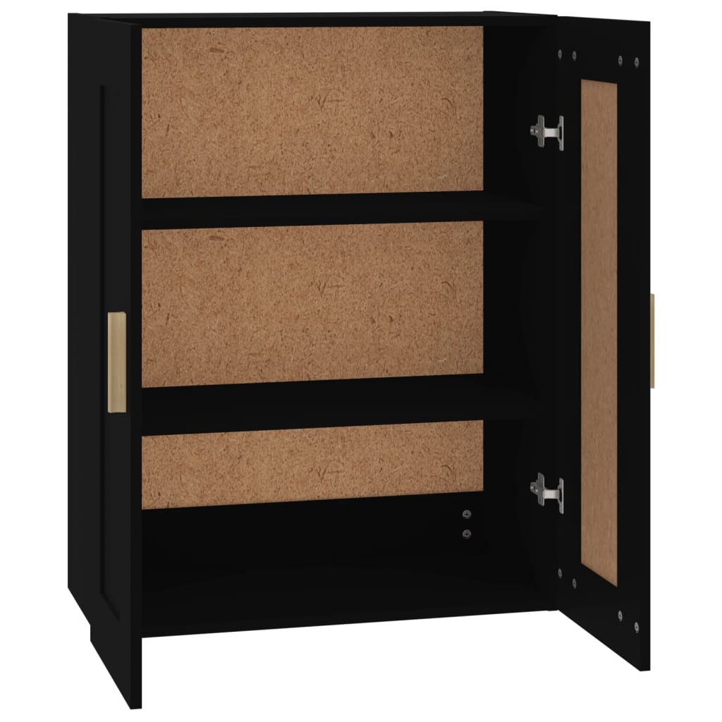 vidaXL fekete szerelt fa faliszekrény 69,5x32,5x90 cm