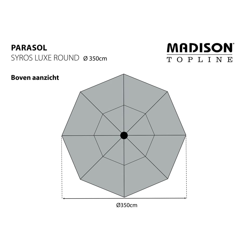 Madison Syros Luxe tópszínű kerek napernyő 350 cm