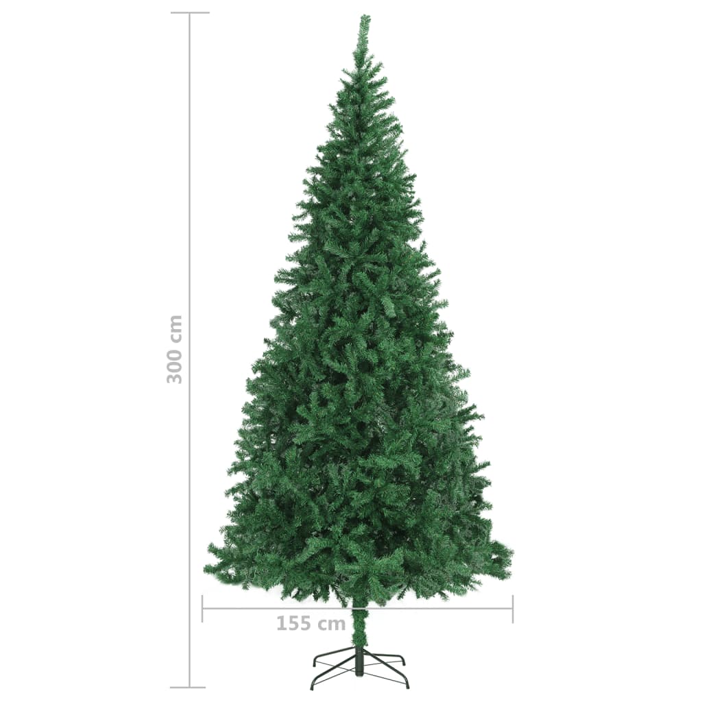 vidaXL zöld megvilágított műkarácsonyfa gömb szettel LED-del 300 cm
