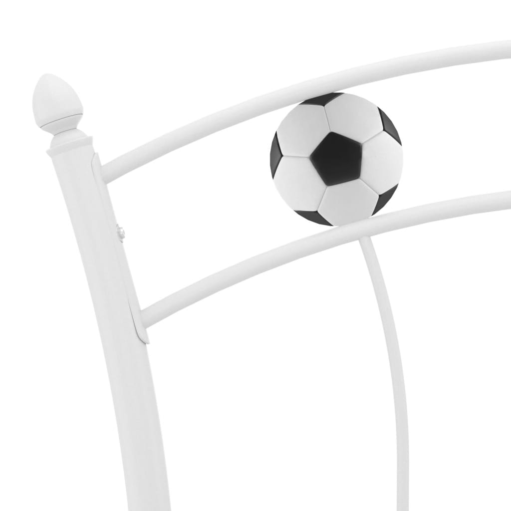 vidaXL fehér fém ágykeret focis dizájnnal 90 x 200 cm