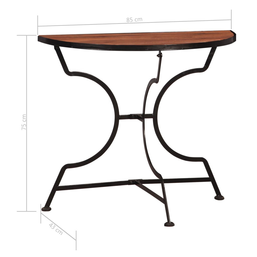 vidaXL tömör akácfa bisztró asztal 85 x 43 x 75 cm