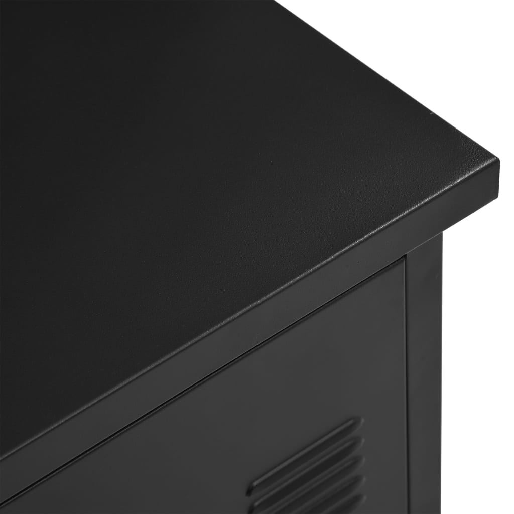 vidaXL ipari fekete acél íróasztal fiókokkal 120 x 55 x 75 cm