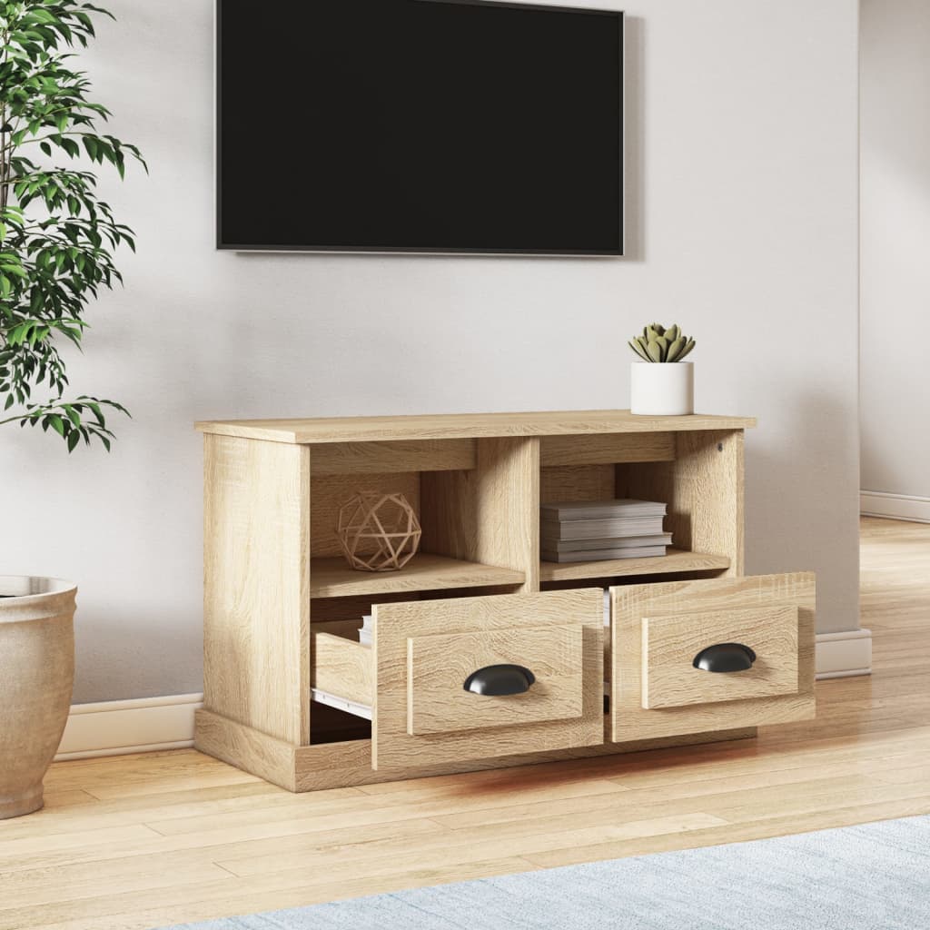 vidaXL sonoma-tölgyszínű szerelt fa TV-szekrény 80 x 35 x 50 cm