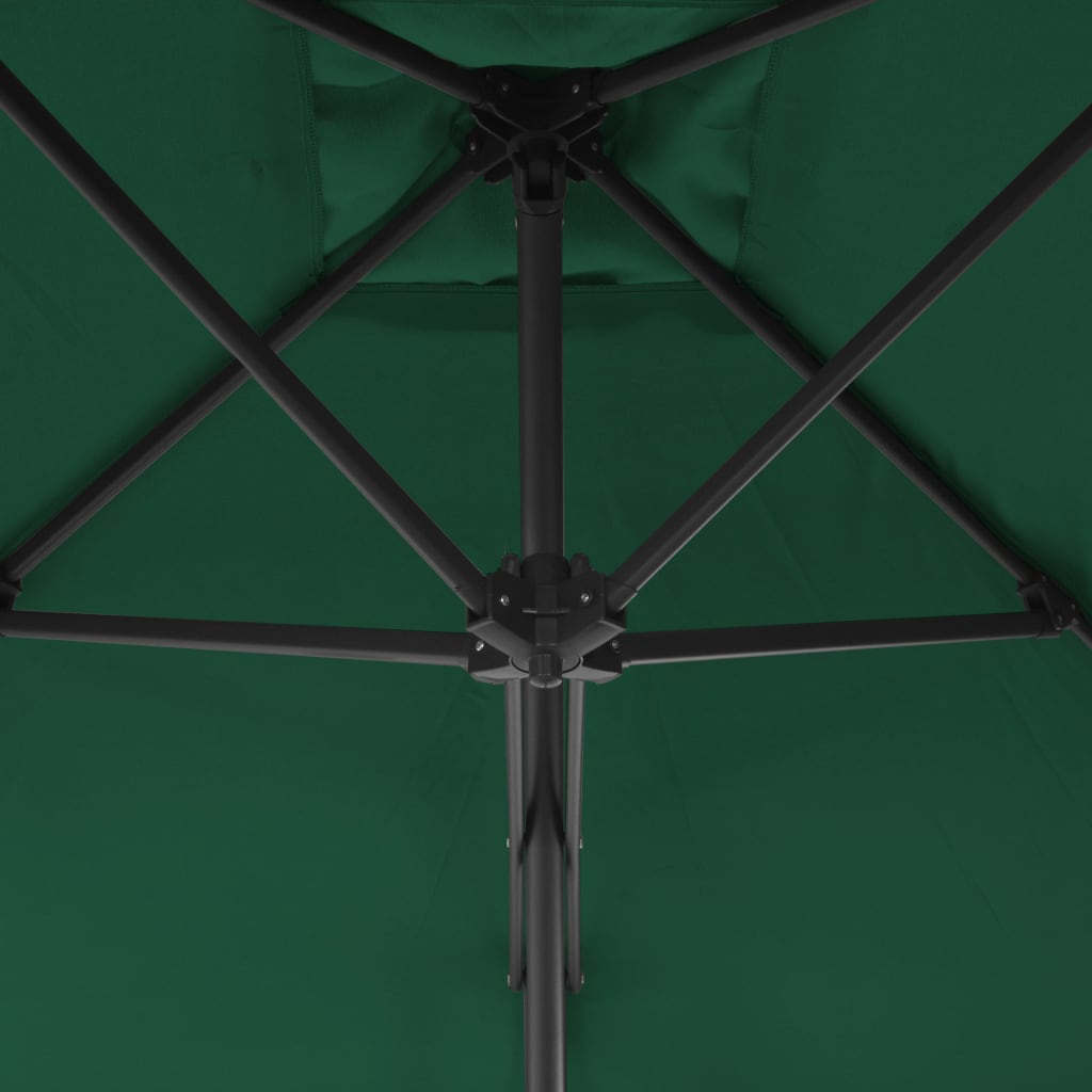 vidaXL zöld kültéri napernyő acélrúddal 300 cm