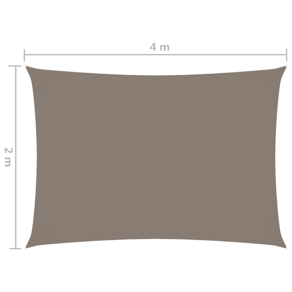vidaXL tópszínű téglalap alakú oxford-szövet napvitorla 2 x 4 m