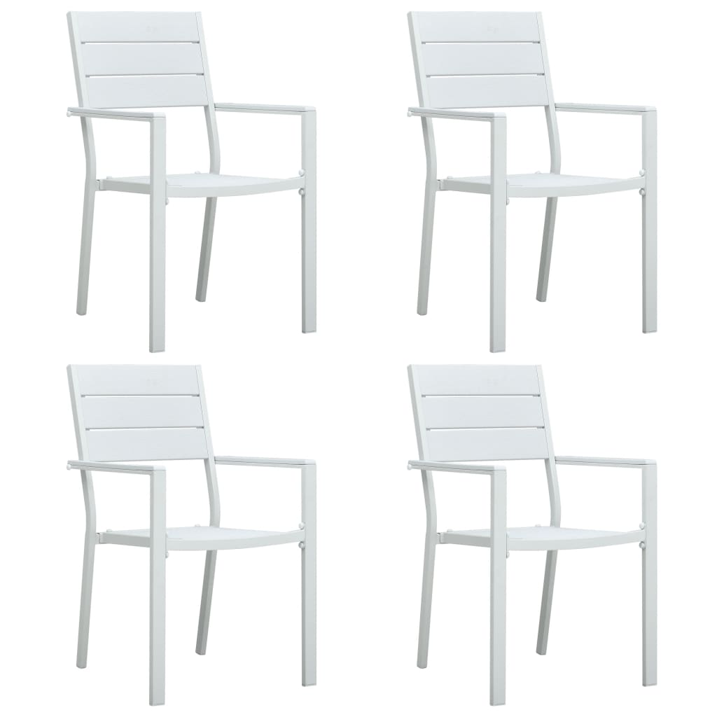 vidaXL 4 darab fehér fautánzatú HDPE kerti szék