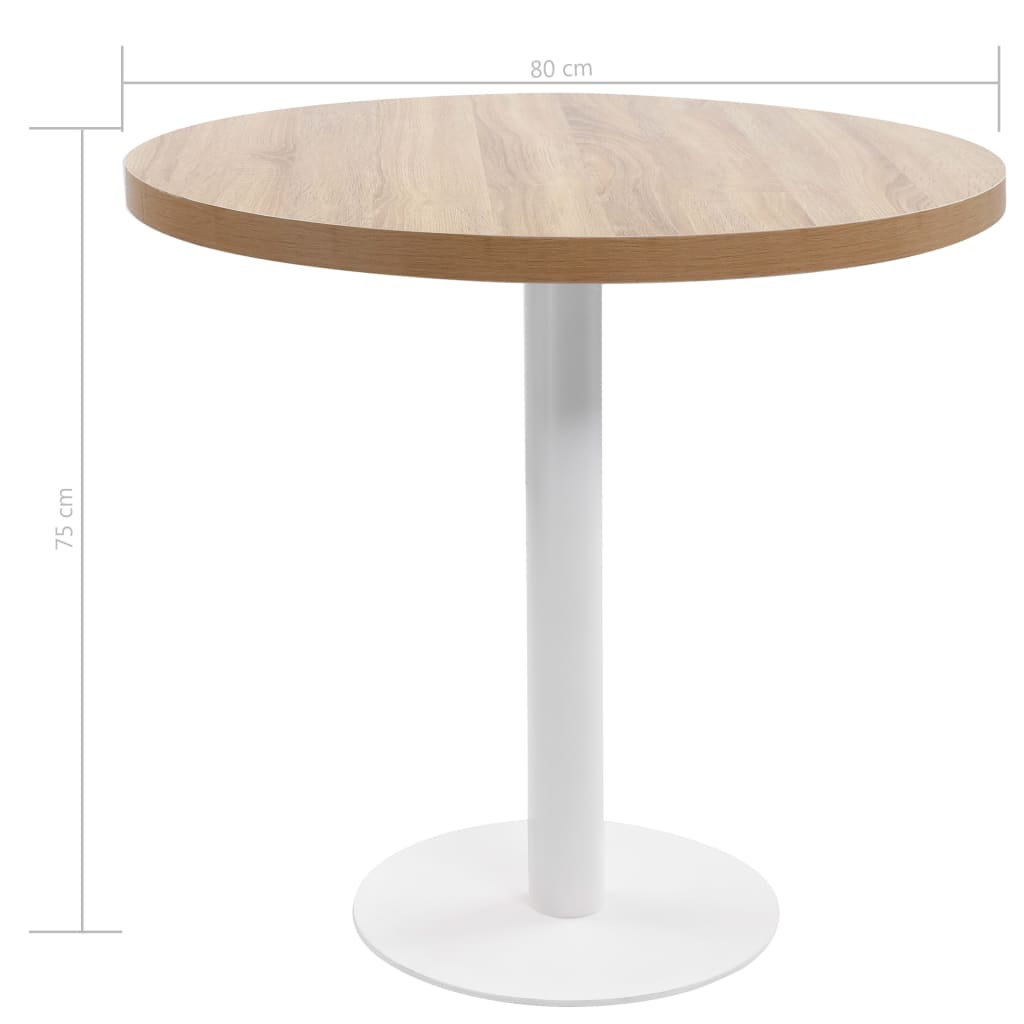 vidaXL világosbarna MDF bisztróasztal 80 cm