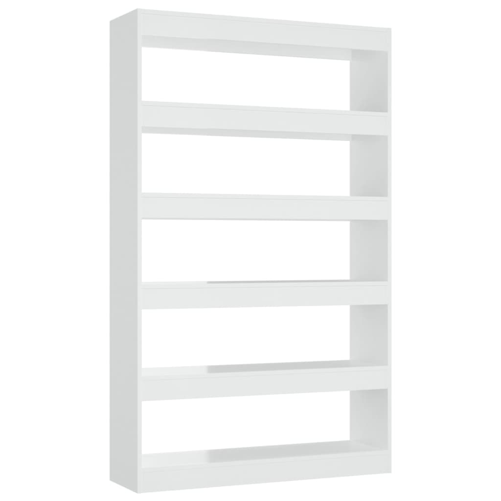 vidaXL magasfényű fehér térelválasztó könyvszekrény 100 x 30 x 166 cm