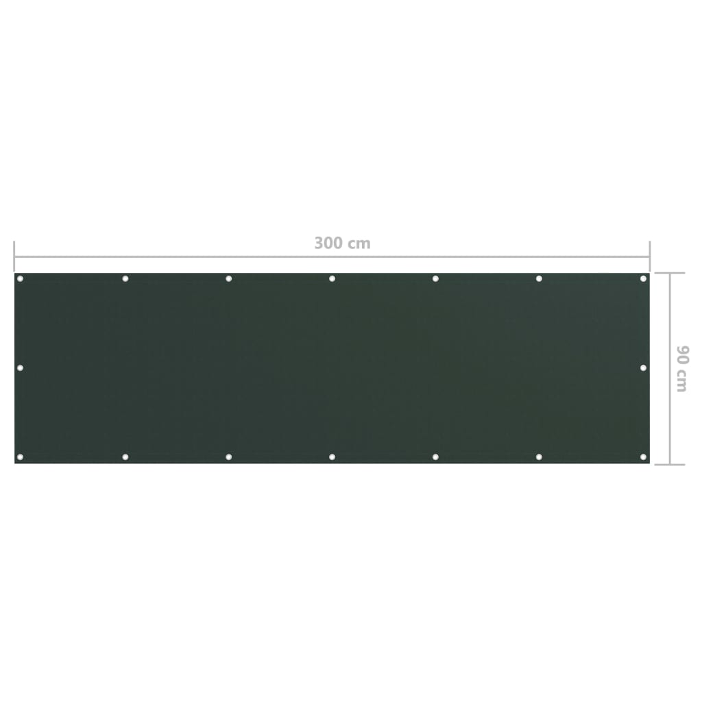 vidaXL sötétzöld oxford-szövet erkélynapellenző 90 x 300 cm
