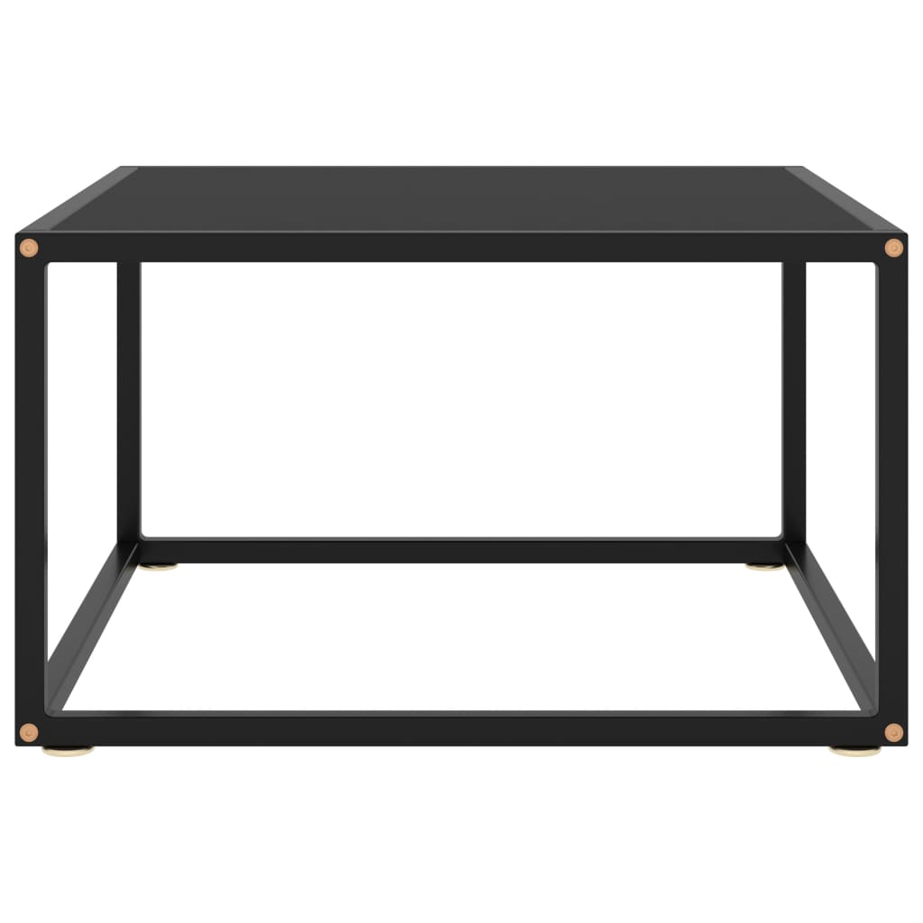 vidaXL fekete dohányzóasztal fekete üveggel 60 x 60 x 35 cm