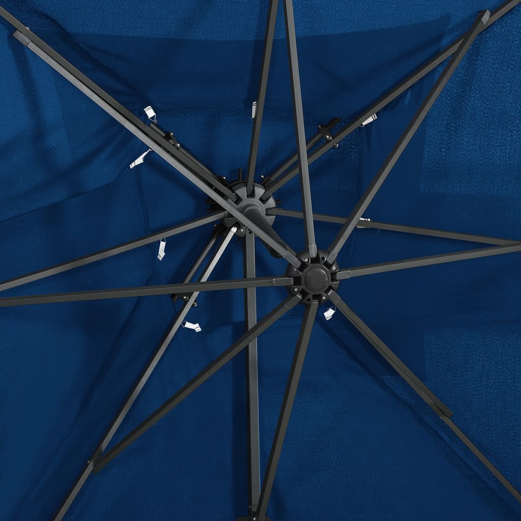 vidaXL azúrkék dupla tetejű konzolos napernyő 250 x 250 cm