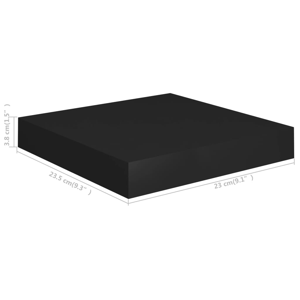 vidaXL fekete MDF lebegő fali polc 23 x 23,5 x 3,8 cm