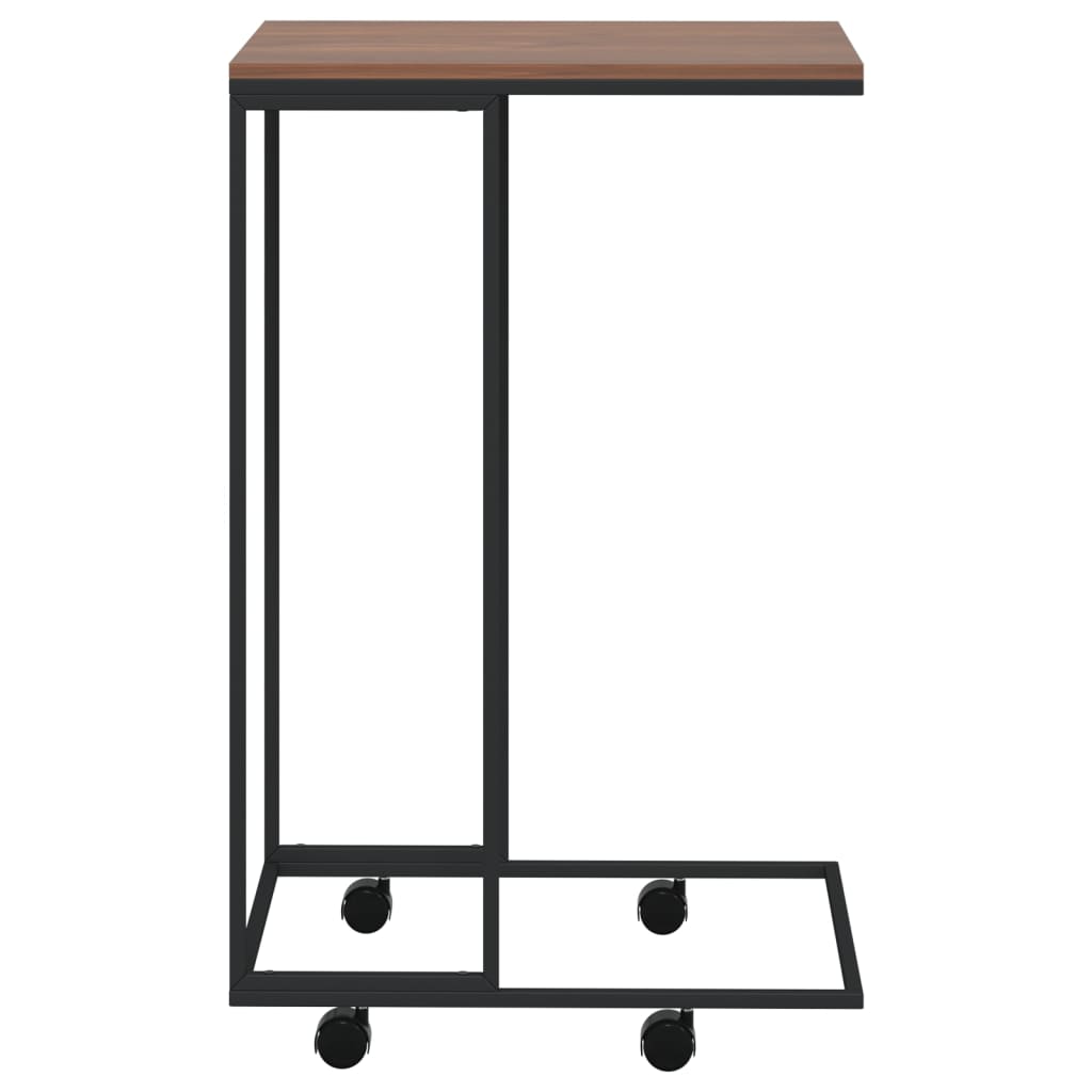 vidaXL fekete szerelt fa kisasztal kerekekkel 40 x 30 x 63,5 cm