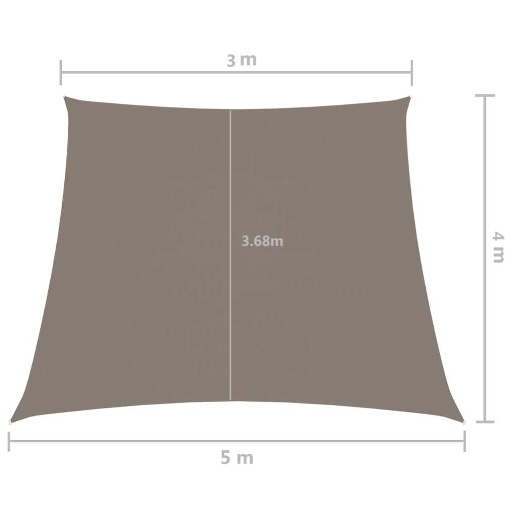 vidaXL tópszínű trapéz alakú oxford-szövet napvitorla 3/5 x 4 m