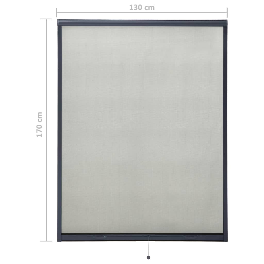 vidaXL antracitszürke lehúzható ablakszúnyogháló 130 x 170 cm