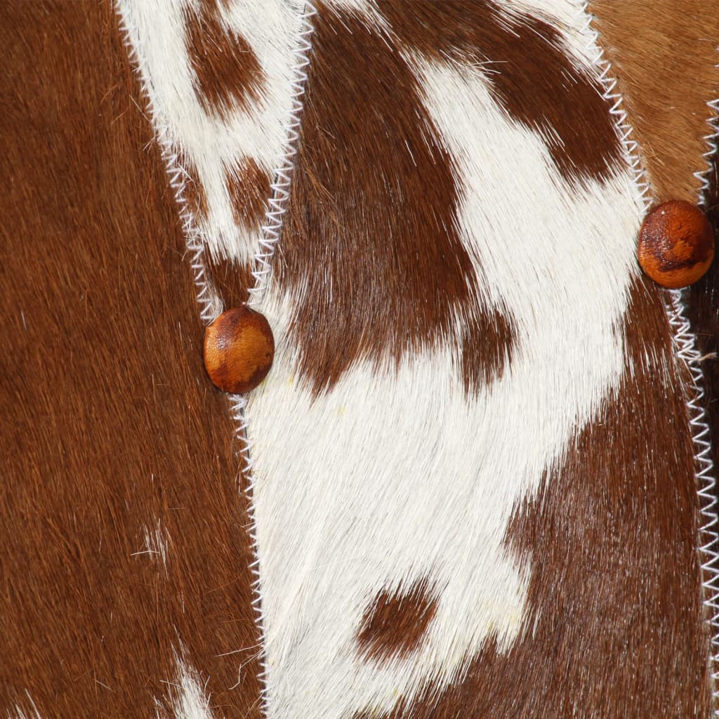 vidaXL barna és fehér valódi szőrős bőr szárnyas szék