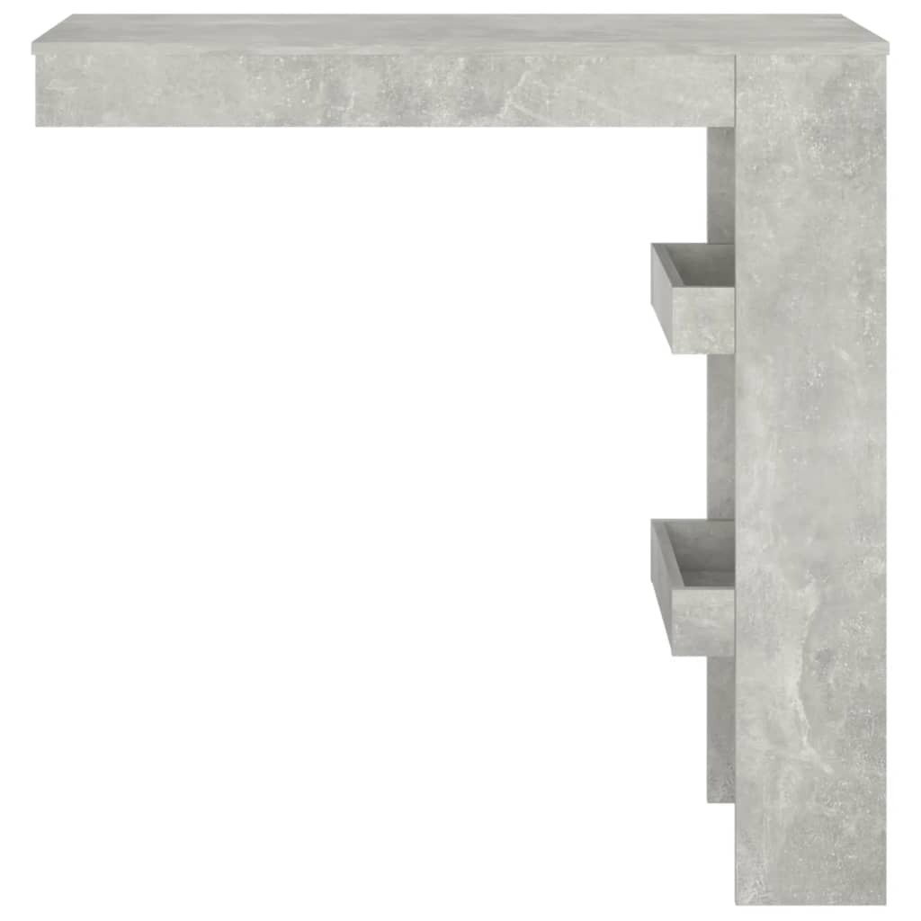 vidaXL betonszürke fatermék fali bárasztal 102 x 45 x 103,5 cm