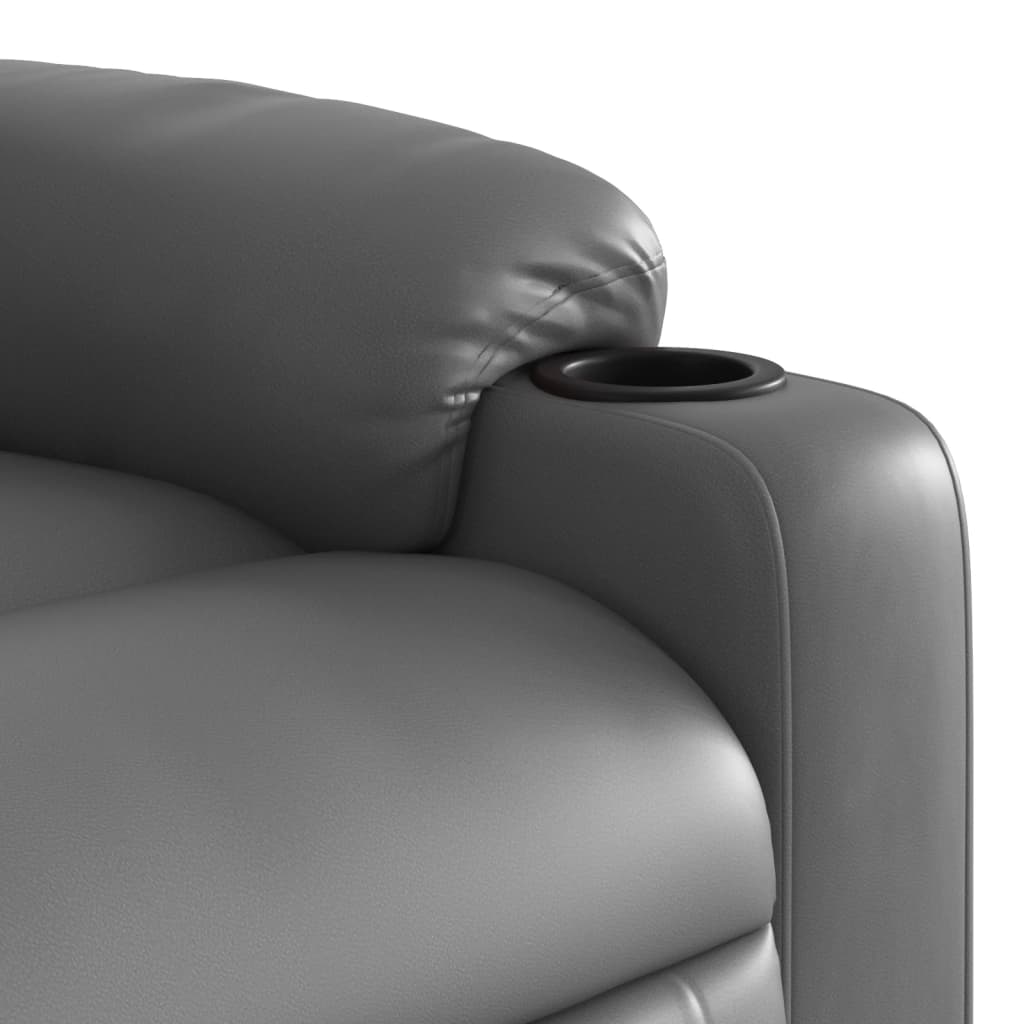 vidaXL elektromos szürke műbőr felállást segítő dönthető fotel