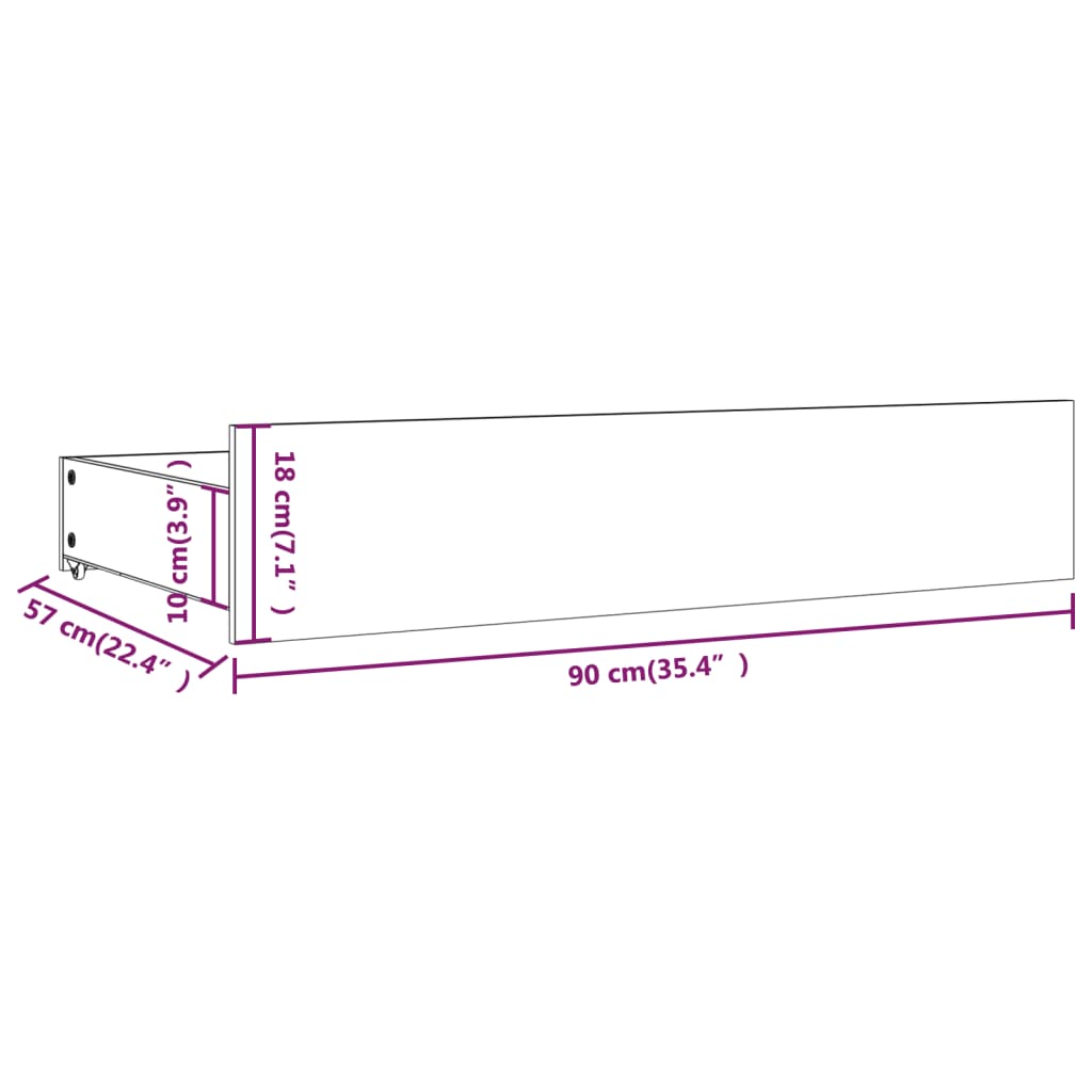 vidaXL fehér ágykeret fiókokkal 120 x 190 cm (4FT Small Double)