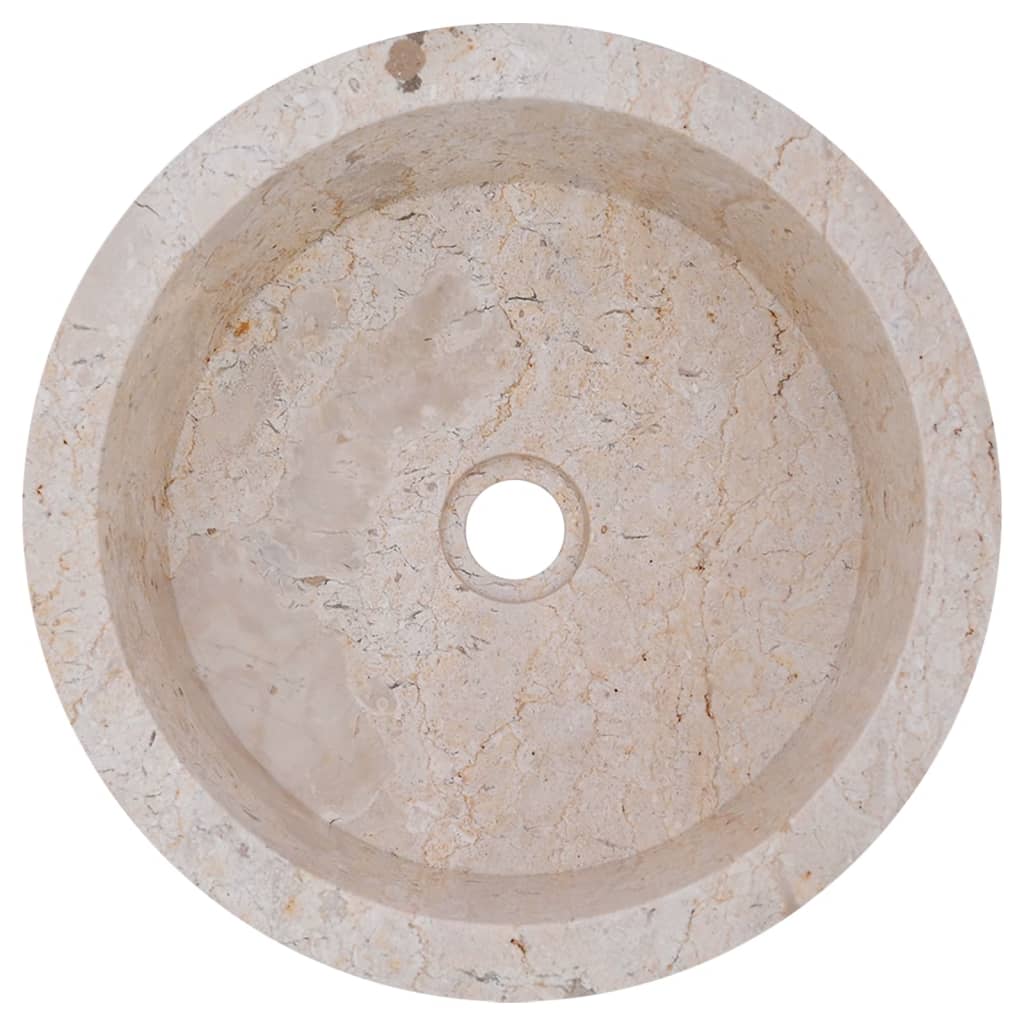 vidaXL krémszínű márvány mosdókagyló Ø40 x 15 cm