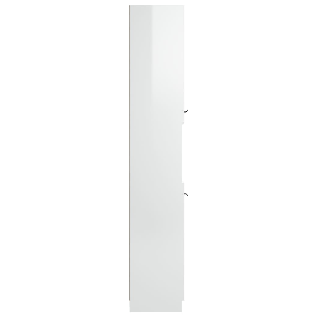 vidaXL magasfényű fehér szerelt fa fürdőszobaszekrény 32x34x188,5 cm