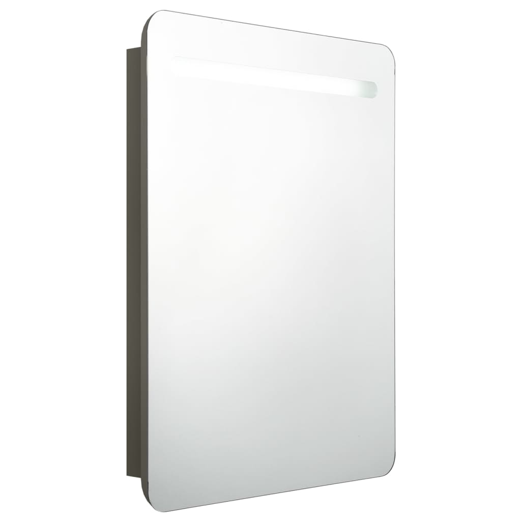 vidaXL antracitszürke LED-es tükrös fürdőszobaszekrény 60x11x80 cm