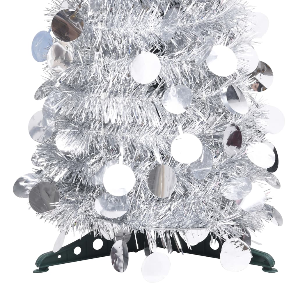 vidaXL ezüstszínű pop-up PET műkarácsonyfa 150 cm