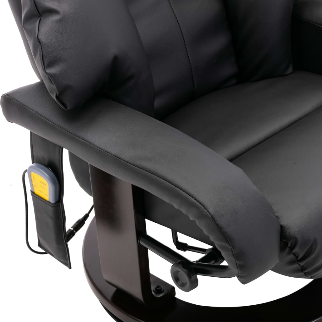 vidaXL fekete műbőr dönthető masszírozó TV-fotel