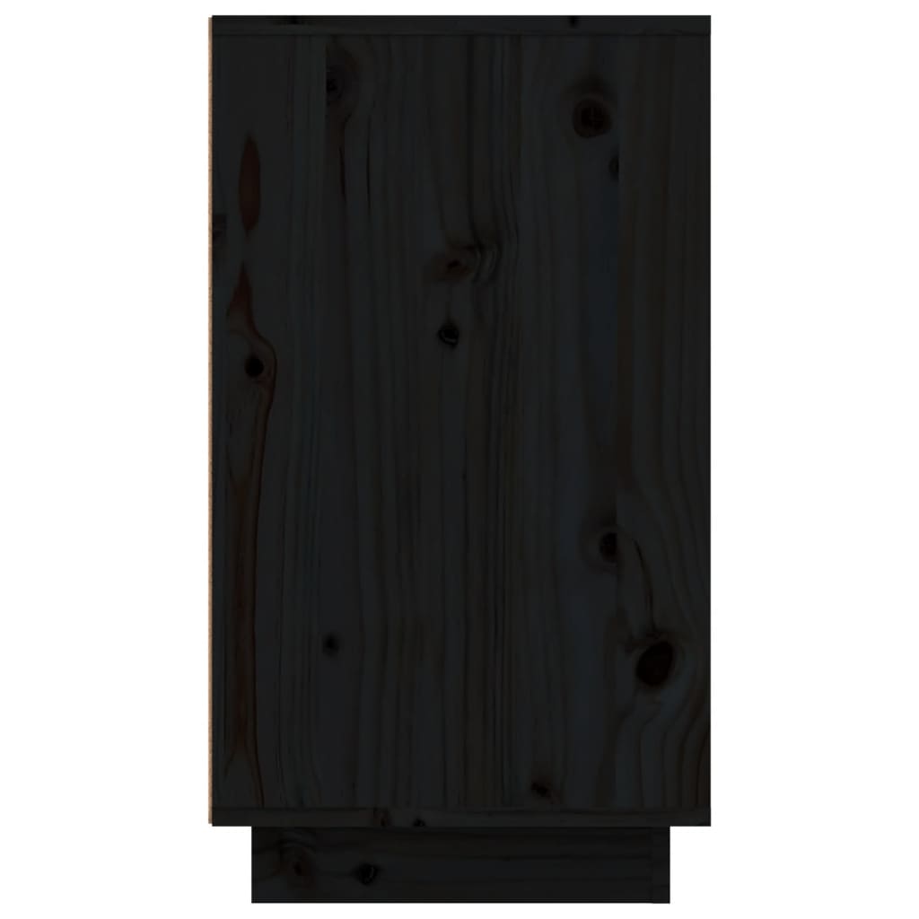 vidaXL fekete tömör fenyőfa cipőszekrény 110 x 34 x 61 cm