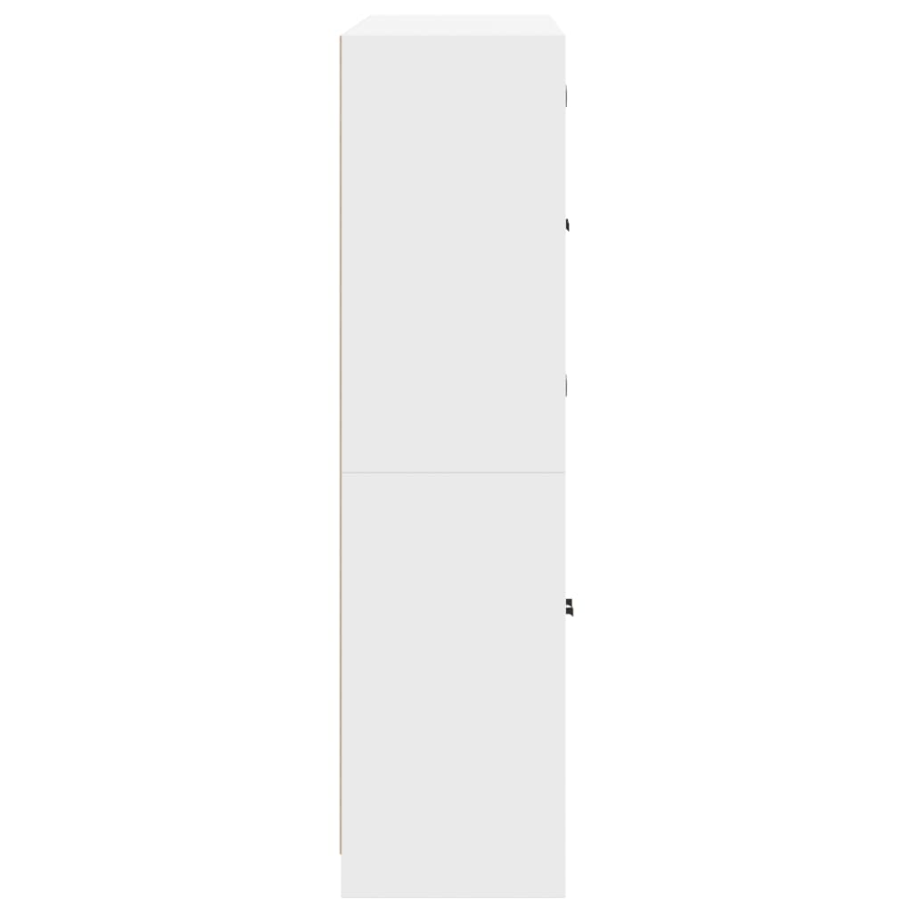 vidaXL fehér szerelt fa könyvespolc ajtókkal 136 x 37 x 142 cm