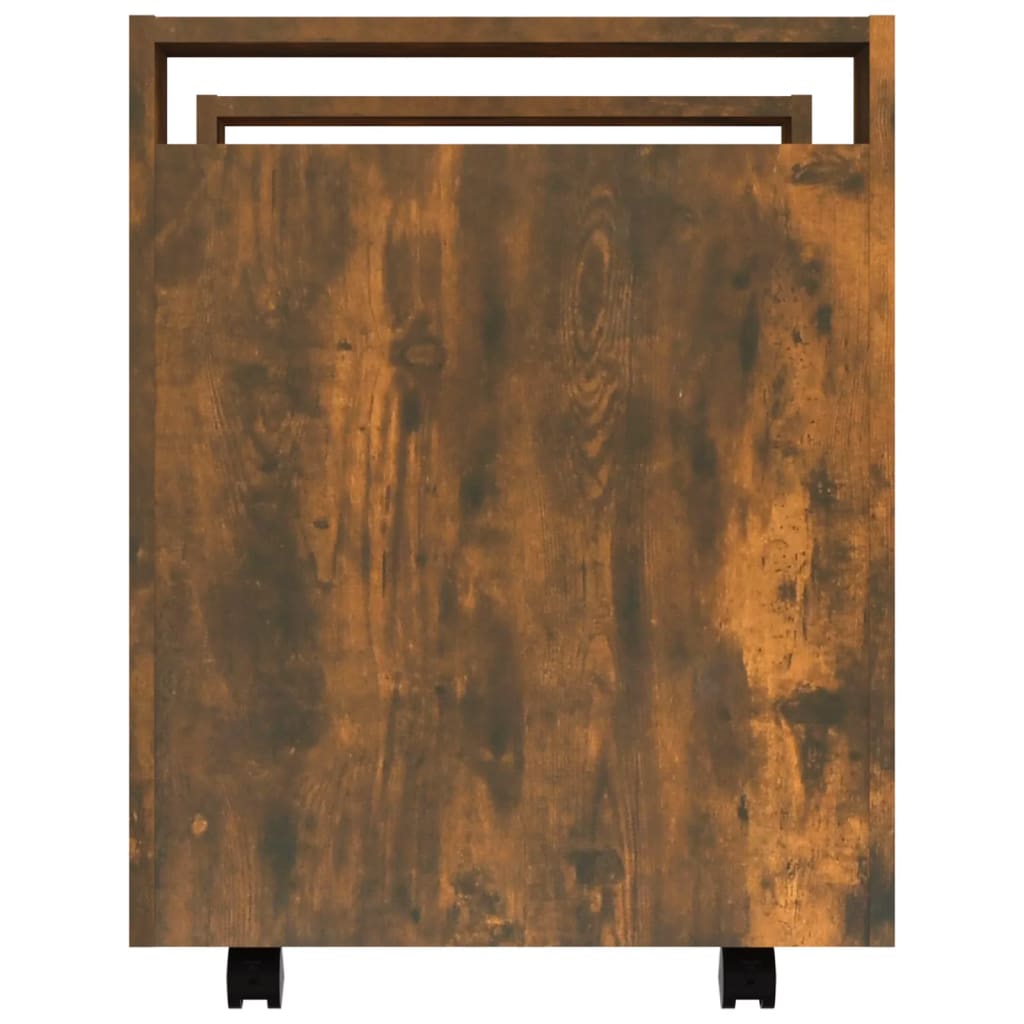 vidaXL füstös tölgy színű szerelt fa asztal-kocsi 60 x 45 x 60 cm