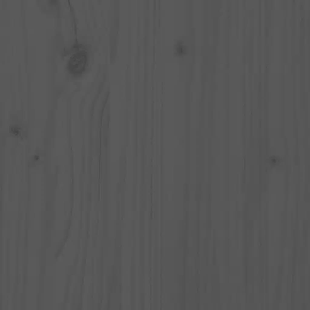 vidaXL szürke tömör fa ágykeret fejtámlával (Single)