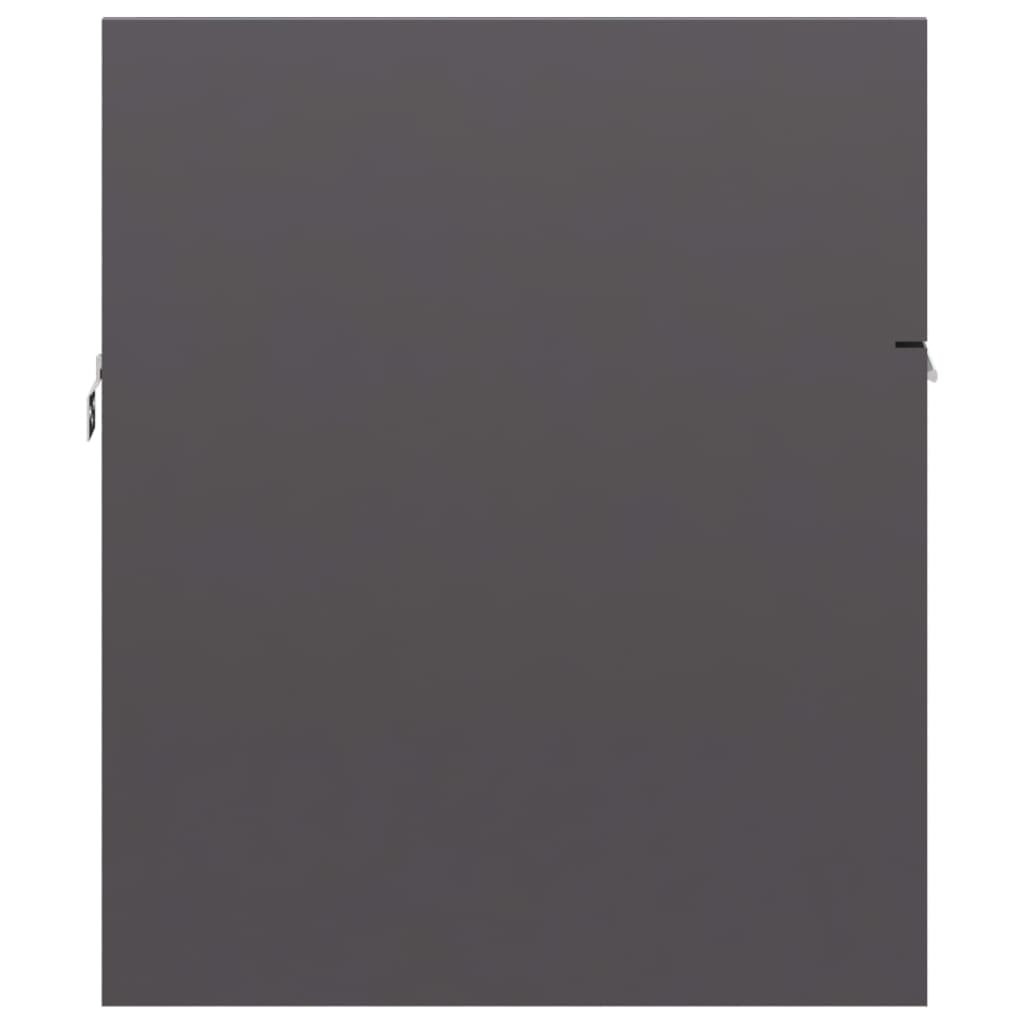 vidaXL magasfényű szürke forgácslap mosdószekrény 90 x 38,5 x 46 cm