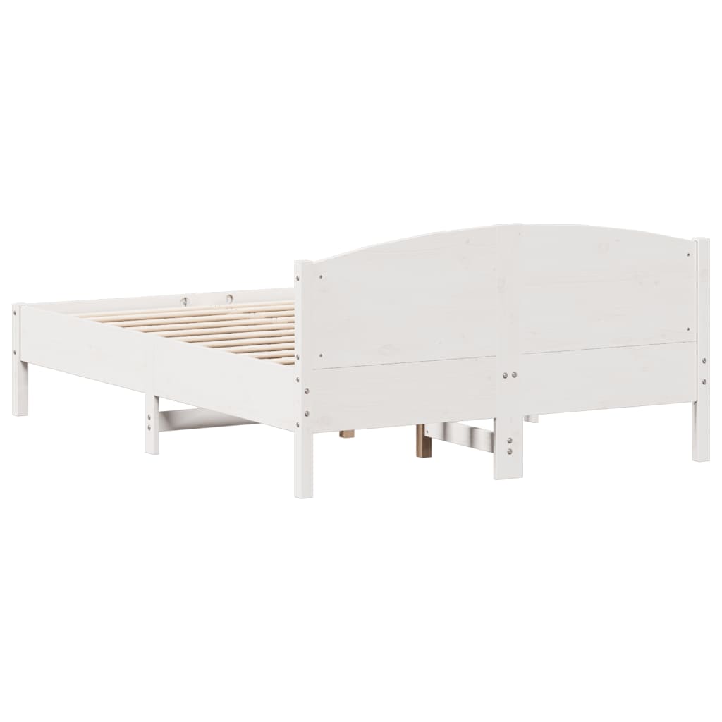 vidaXL fehér tömör fenyőfa ágykeret fejtámlával 120 x 190 cm