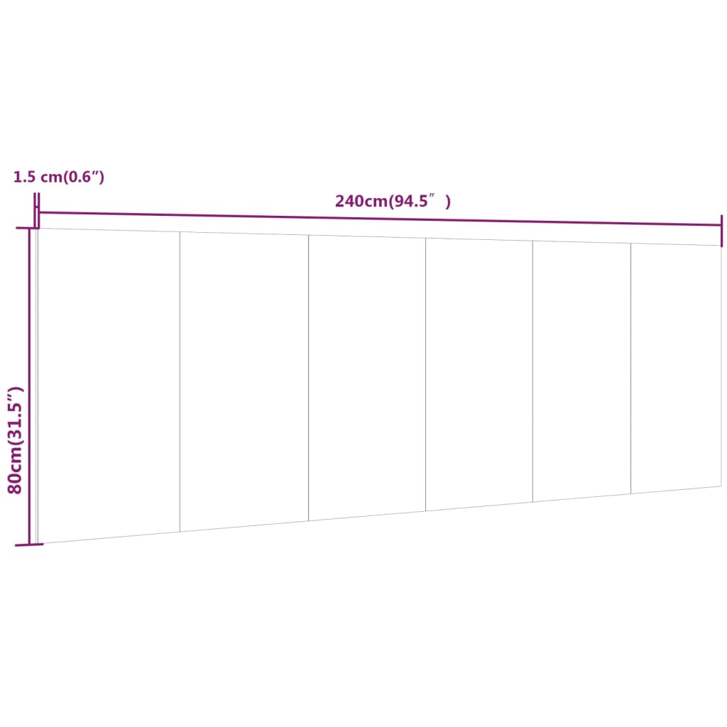 vidaXL sonoma-tölgyszínű szerelt fali fejtámla 240 x 1,5 x 80 cm