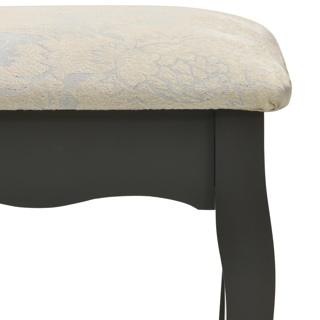 vidaXL szürke császárfa fésülködőasztal-szett ülőkével 80x69x141 cm