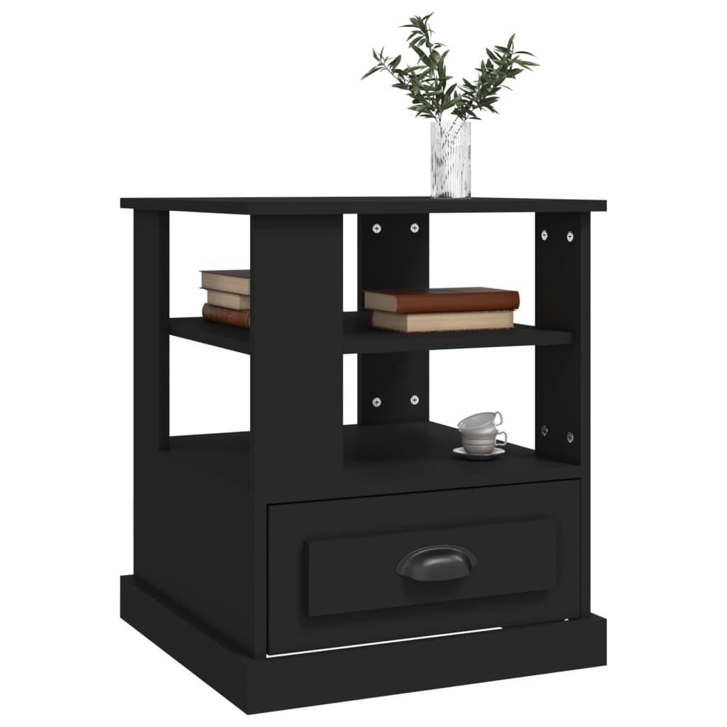 vidaXL fekete színű szerelt fa kisasztal 50x50x60 cm