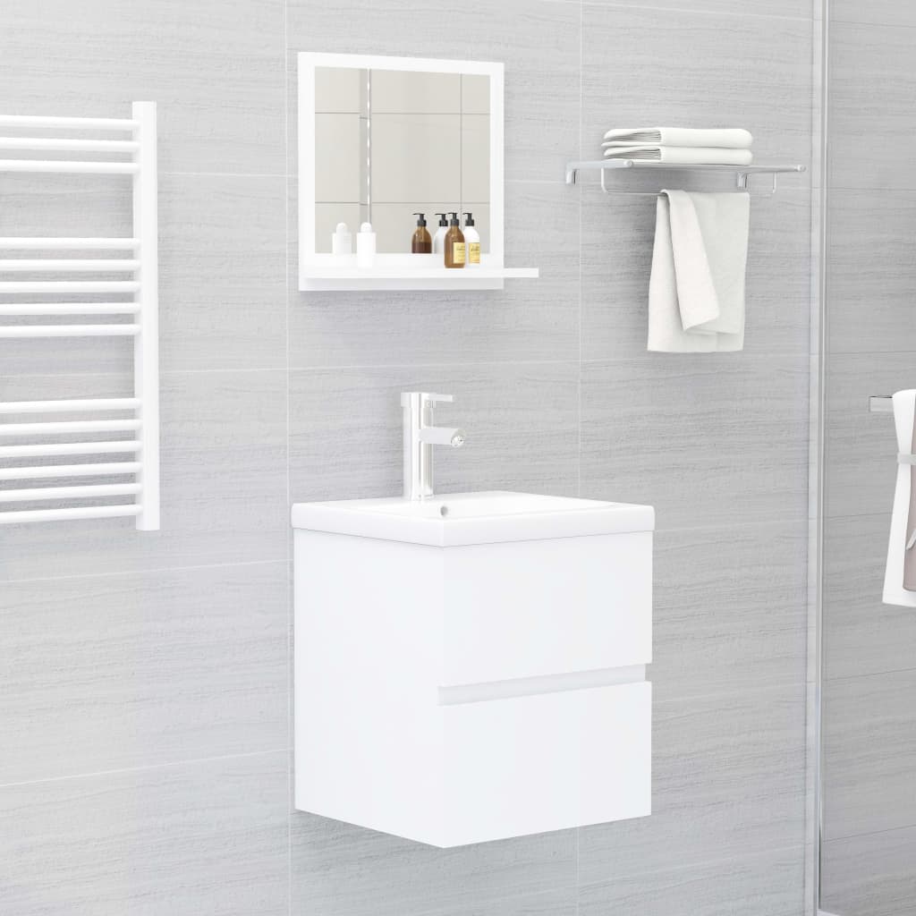 vidaXL fehér forgácslap fürdőszobai tükör 40 x 10,5 x 37 cm