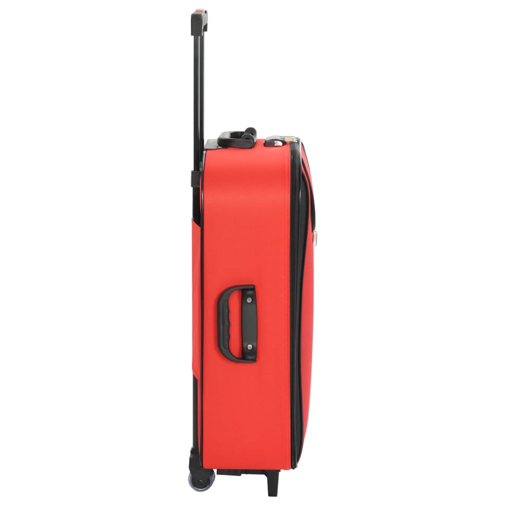 vidaXL 3 db piros puhafalú Oxford-szövetes gurulós bőrönd