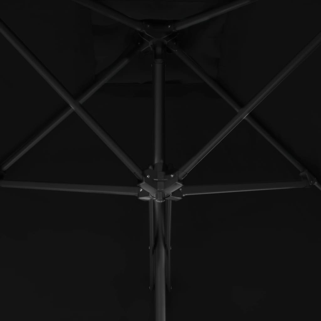 vidaXL fekete kültéri napernyő acélrúddal 250 x 250 x 230 cm
