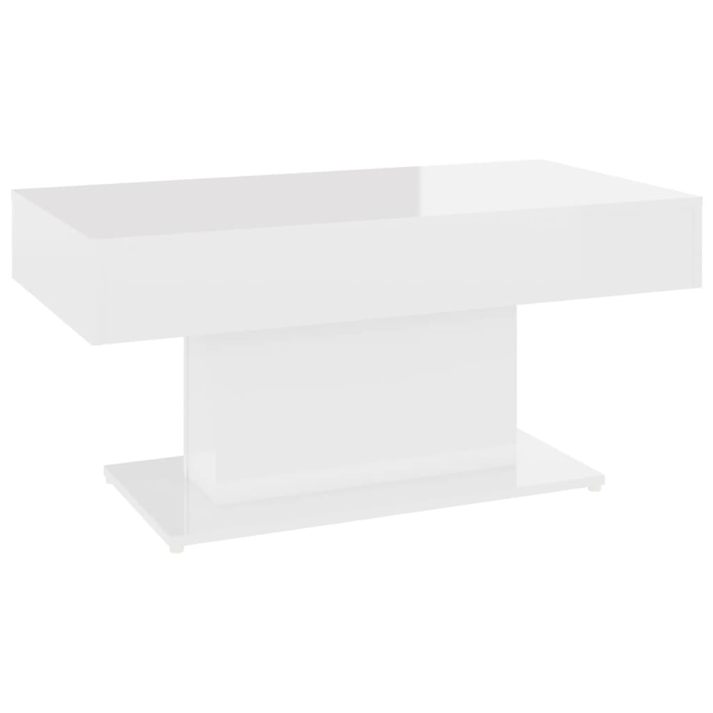 vidaXL magasfényű fehér forgácslap dohányzóasztal 96 x 50 x 45 cm