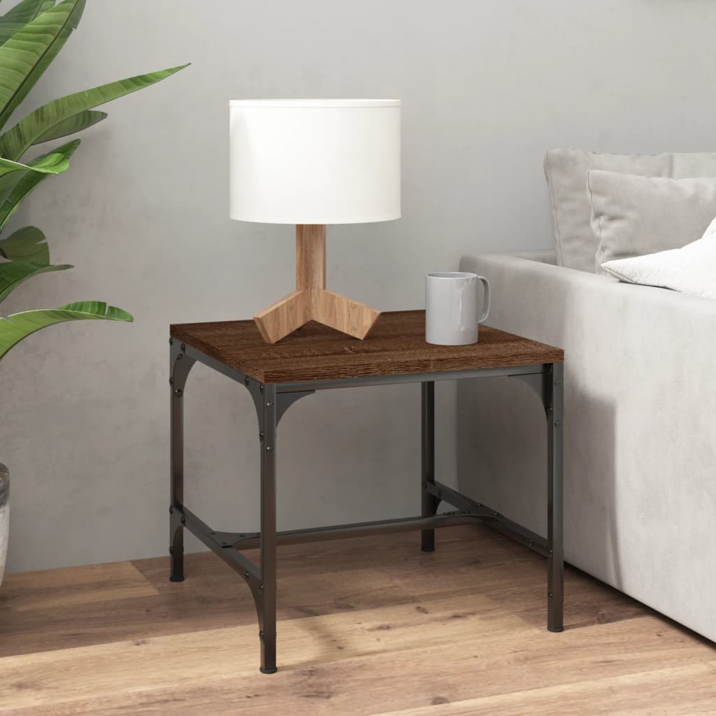 vidaXL barna tölgyszínű szerelt fa kisasztal 40x40x35 cm